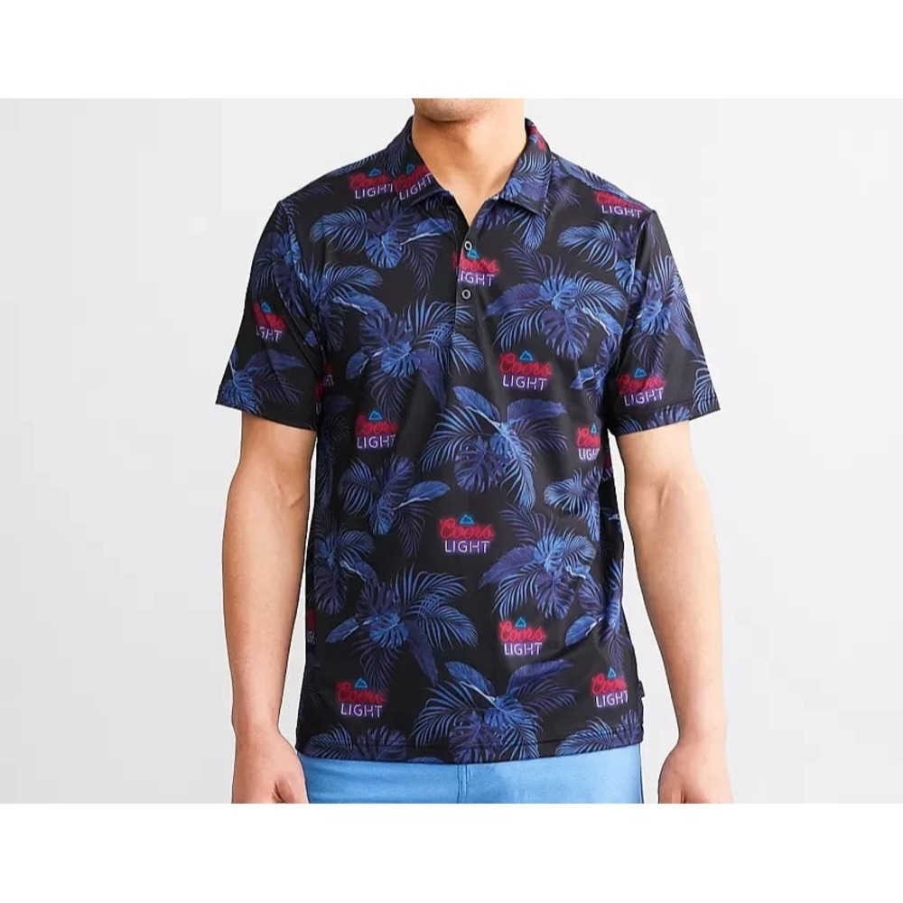 NWT Men Valor Coors Light® Fronds Polo palm leaves THE BUCKLE exclusive sz M $50